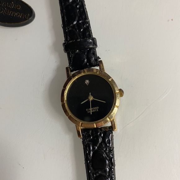 Vintage black diamond watch main image 4
